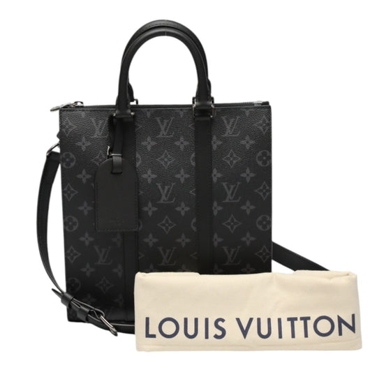 LOUIS VUITTON Tote Bag M46456 Monogram canvas black Shoulder Bag Monogram Eclipse Sac Plat Cloth mens Used Authentic