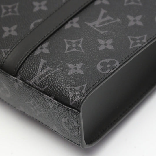 LOUIS VUITTON Tote Bag M46456 Monogram canvas black Shoulder Bag Monogram Eclipse Sac Plat Cloth mens Used Authentic