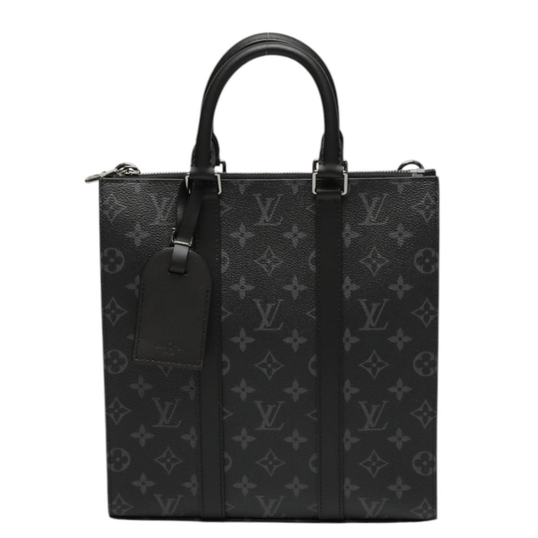LOUIS VUITTON Tote Bag M46456 Monogram canvas black Shoulder Bag Monogram Eclipse Sac Plat Cloth mens Used Authentic