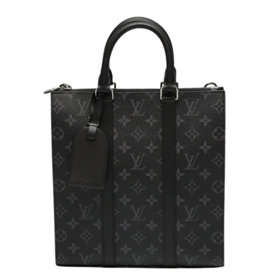 LOUIS VUITTON Tote Bag M46456 Monogram canvas black Shoulder Bag Monogram Eclipse Sac Plat Cloth mens Used Authentic