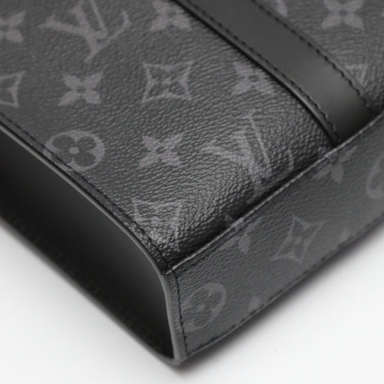 LOUIS VUITTON Tote Bag M46456 Monogram canvas black Shoulder Bag Monogram Eclipse Sac Plat Cloth mens Used Authentic