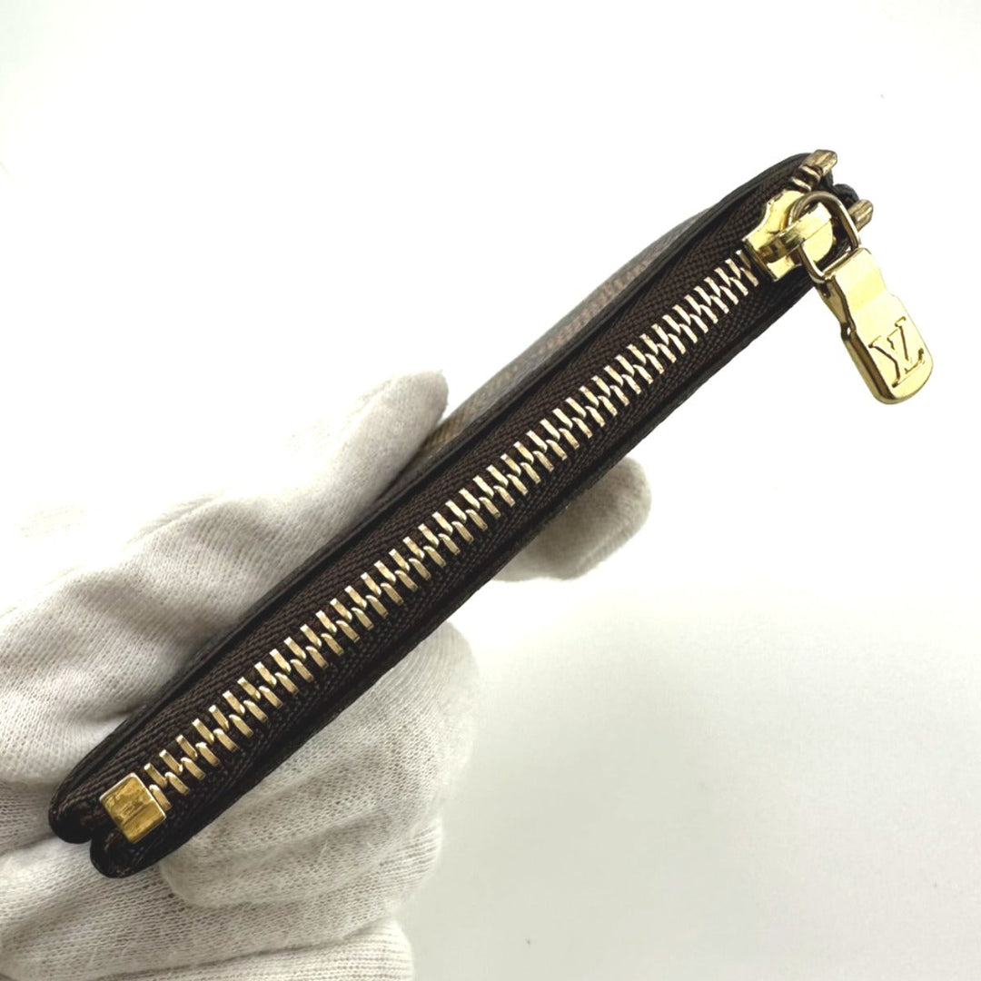 LOUIS VUITTON Key case Key holder  N62658 Damier canvas Brown Key case Key holder for coin pocket Damier Pochette Cre unisex(Unisex) Used Authentic