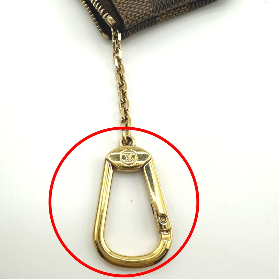 LOUIS VUITTON Key case Key holder  N62658 Damier canvas Brown Key case Key holder for coin pocket Damier Pochette Cre unisex(Unisex) Used Authentic