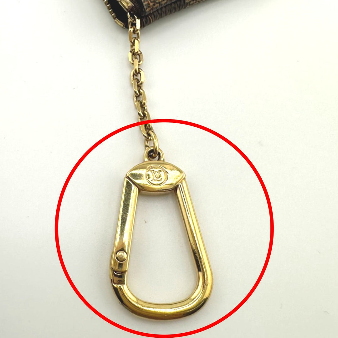 LOUIS VUITTON Key case Key holder  N62658 Damier canvas Brown Key case Key holder for coin pocket Damier Pochette Cre unisex(Unisex) Used Authentic