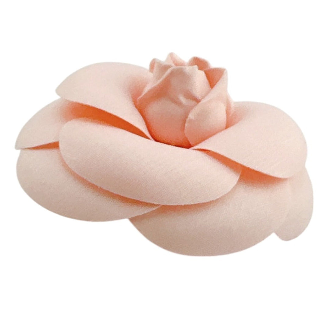 CHANEL Brooch fabric pink corsage Camelia box Women Used Authentic