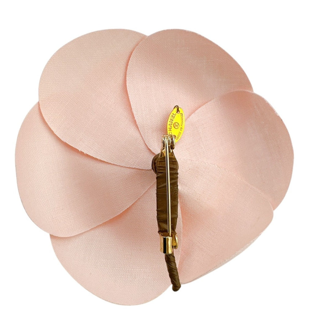 CHANEL Brooch fabric pink corsage Camelia box Women Used Authentic
