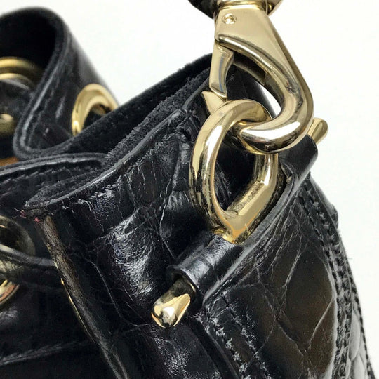 COLE HAAN Shoulder Bag Suede / leather black Drawstring type Shoulder Bag Women Used Authentic