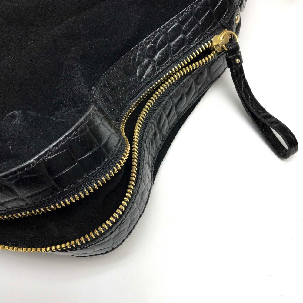 COLE HAAN Shoulder Bag Suede / leather black Drawstring type Shoulder Bag Women Used Authentic