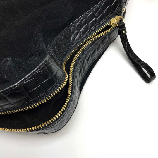 COLE HAAN Shoulder Bag Suede / leather black Drawstring type Shoulder Bag Women Used Authentic
