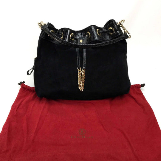 COLE HAAN Shoulder Bag Suede / leather black Drawstring type Shoulder Bag Women Used Authentic