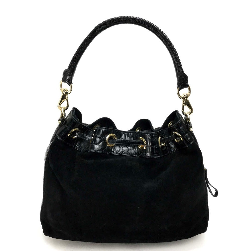 COLE HAAN Shoulder Bag Suede / leather black Drawstring type Shoulder Bag Women Used Authentic