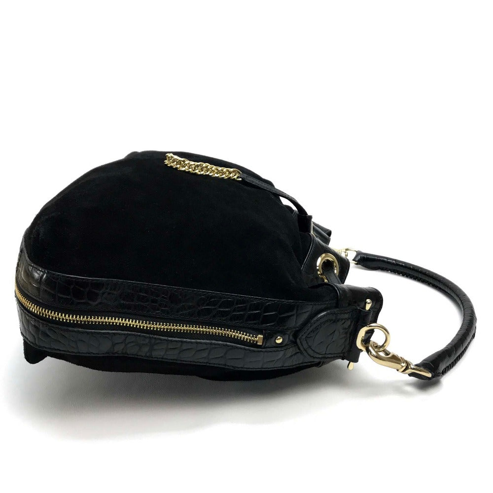COLE HAAN Shoulder Bag Suede / leather black Drawstring type Shoulder Bag Women Used Authentic