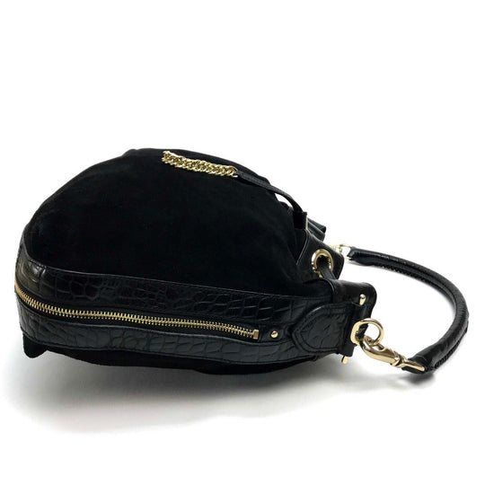 COLE HAAN Shoulder Bag Suede / leather black Drawstring type Shoulder Bag Women Used Authentic
