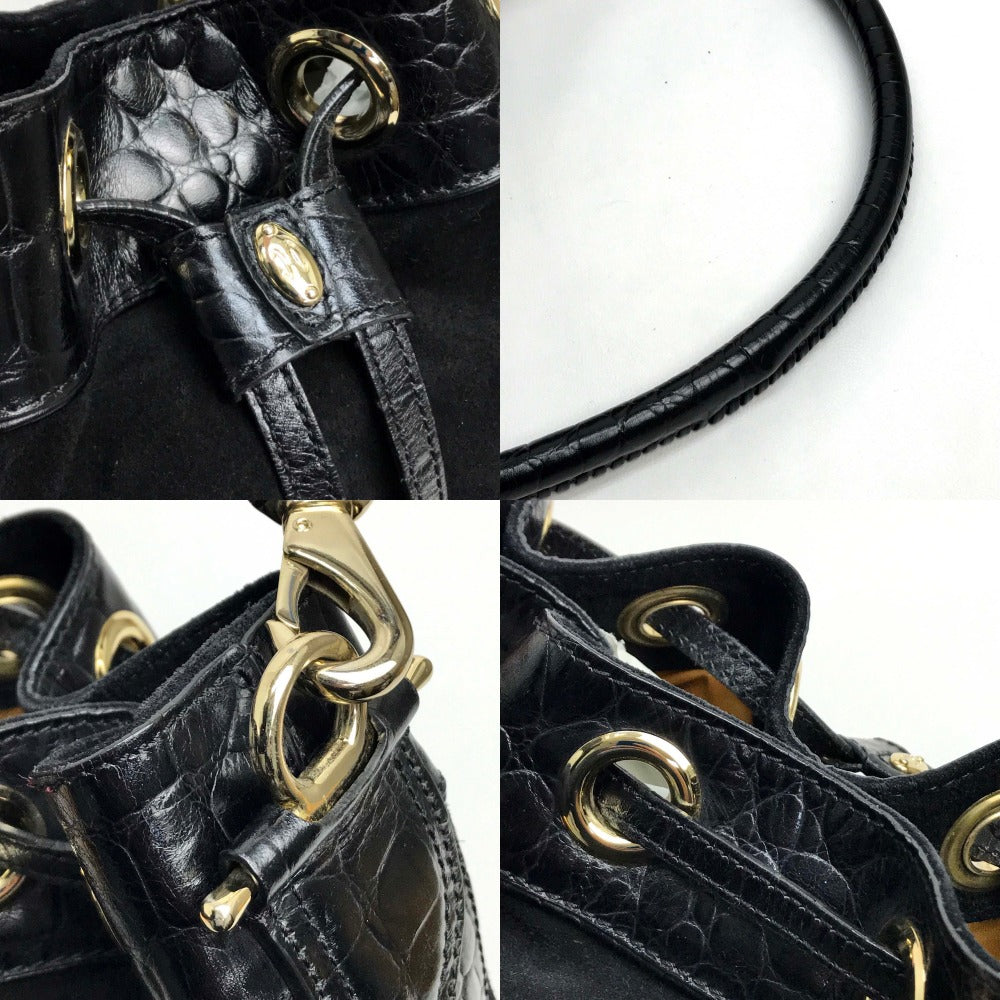 COLE HAAN Shoulder Bag Suede / leather black Drawstring type Shoulder Bag Women Used Authentic
