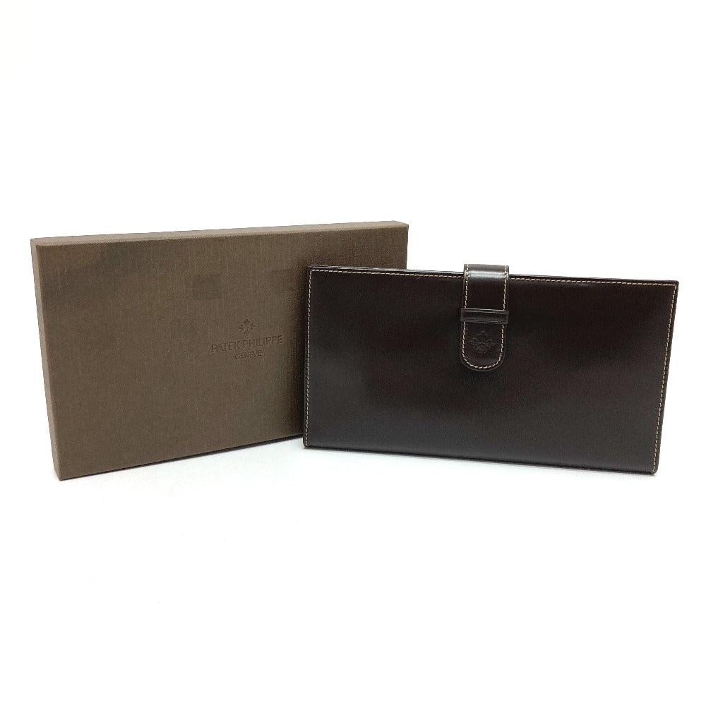 PATEK PHILIPPE Travel case leather Brown logo Novelty not for sale mens Used Authentic