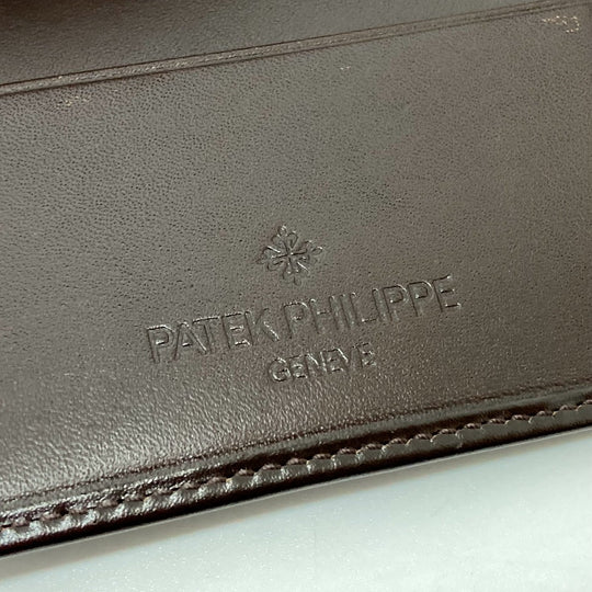 PATEK PHILIPPE Travel case leather Brown logo Novelty not for sale mens Used Authentic