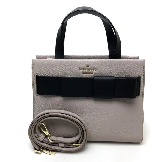 Kate Spade Handbag PXRU6082 leather Gray typex black Shoulder Crossbody Po Plat Street Women Used Authentic