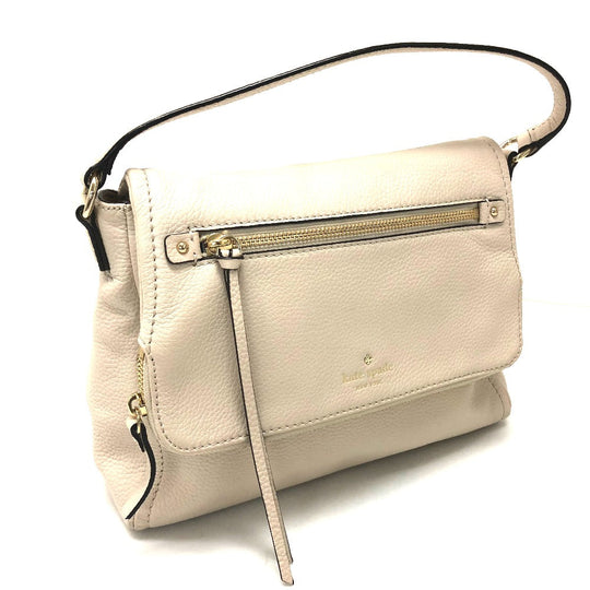 Kate Spade Shoulder Bag PXRU6223 leather light beige Crossbody Cobble Hill Women Used Authentic