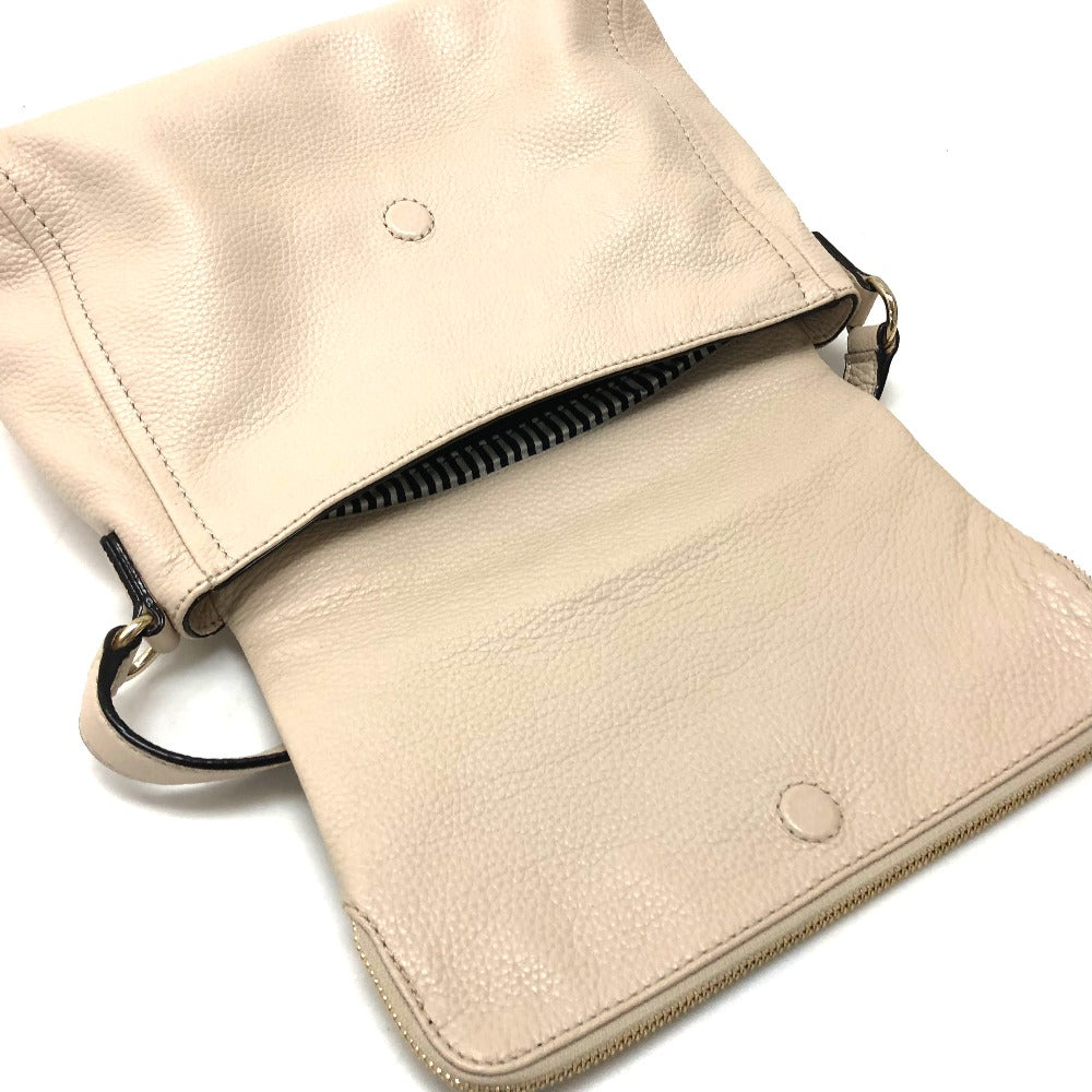 Kate Spade Shoulder Bag PXRU6223 leather light beige Crossbody Cobble Hill Women Used Authentic