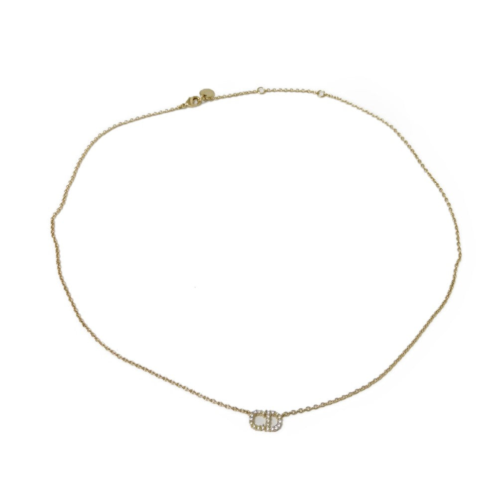 Dior Necklace N0717CDLCY_D301 Rhinestone x metal clear CD logo Claire Dee Lune