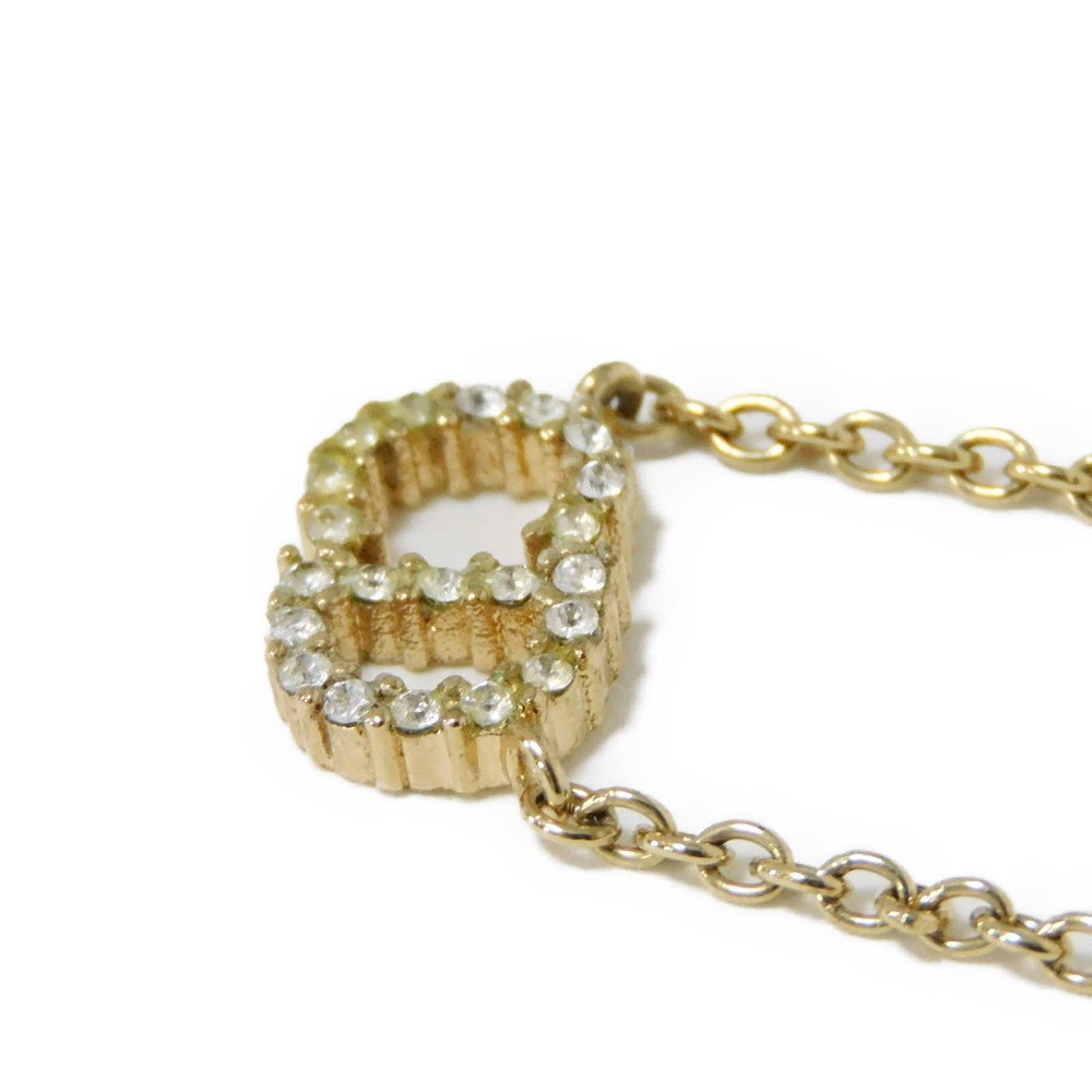 Dior Necklace N0717CDLCY_D301 Rhinestone x metal clear CD logo Claire Dee Lune