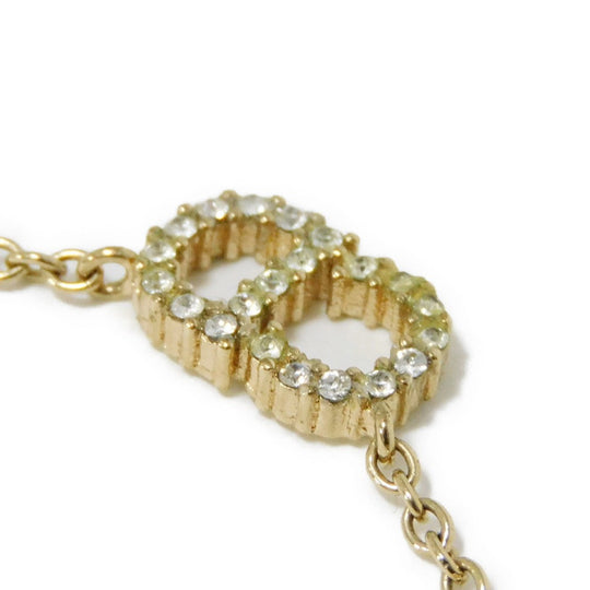Dior Necklace N0717CDLCY_D301 Rhinestone x metal clear CD logo Claire Dee Lune