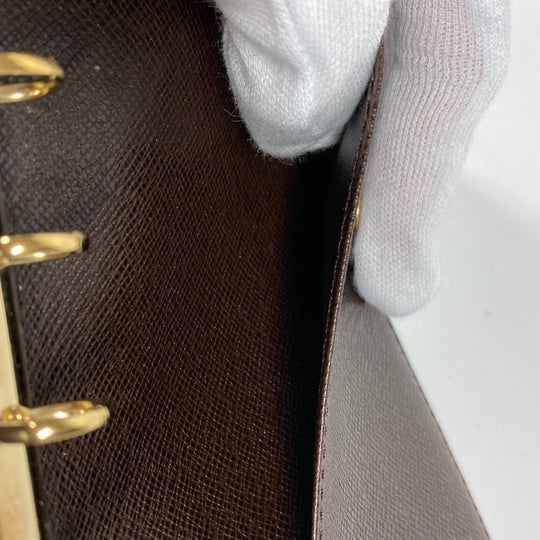 LOUIS VUITTON Notebook cover R20700 Damier canvas Brown Damier Agenda PM mens Used Authentic