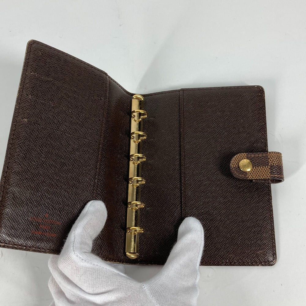LOUIS VUITTON Notebook cover R20700 Damier canvas Brown Damier Agenda PM mens Used Authentic