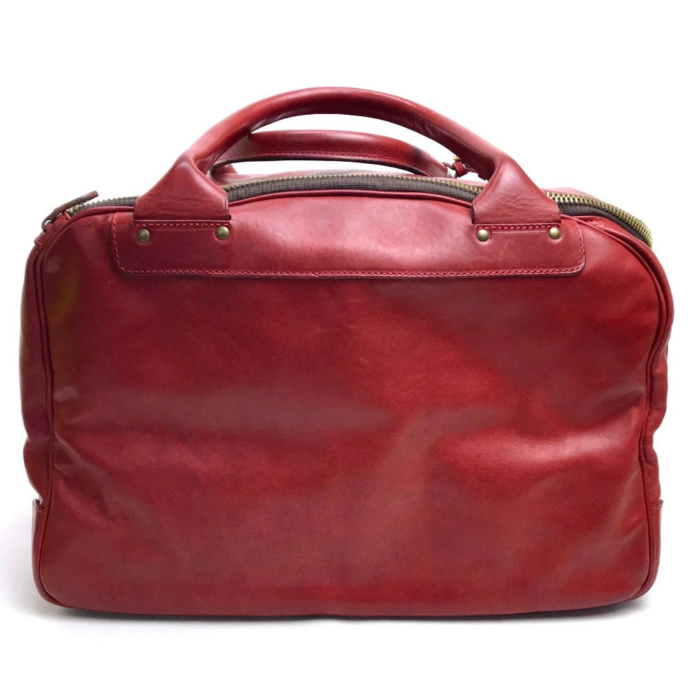 Felisi Boston Duffel bag leather Red Handbag mens Used Authentic