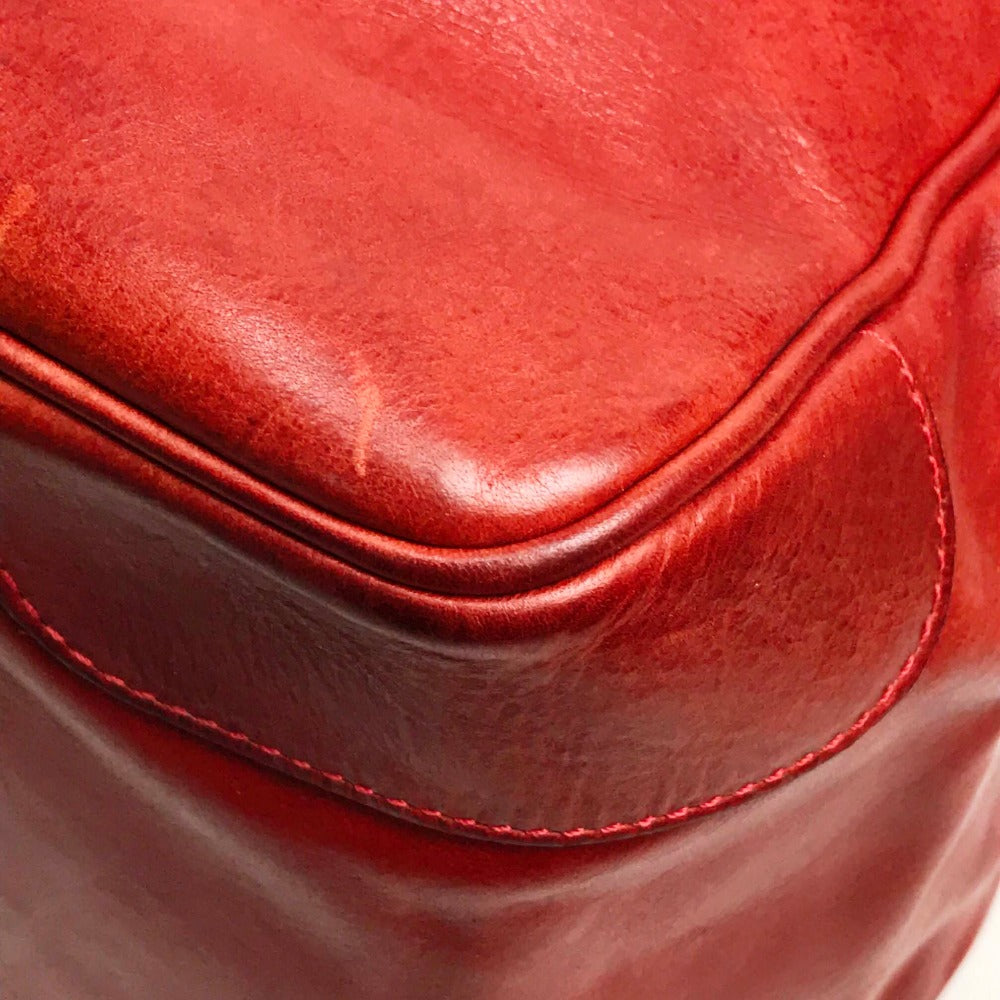 Felisi Boston Duffel bag leather Red Handbag mens Used Authentic