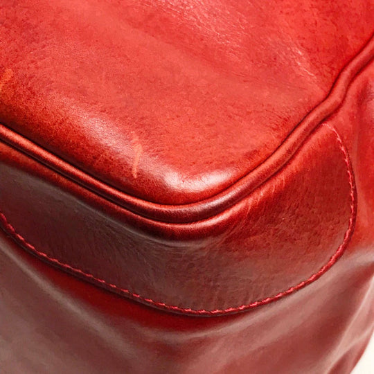 Felisi Boston Duffel bag leather Red Handbag mens Used Authentic