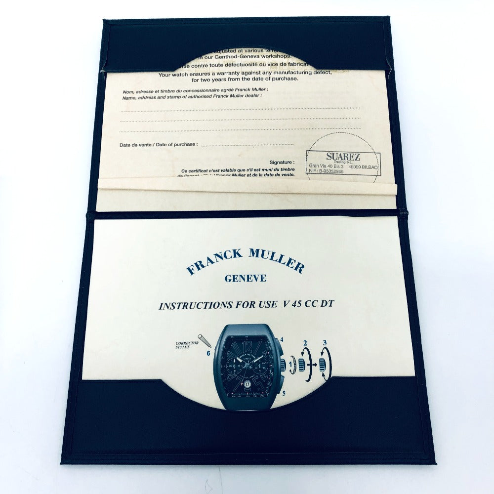 FRANCK MULLER Watches Mechanical Automatic V45CCDT Stainless Steel, Rubber Silver Vanguard Date black dial mens Used Authentic