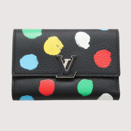 Louis Vuitton LV YK Portefeuille Taurillon Leather Black Multicolor Wallet Preloved