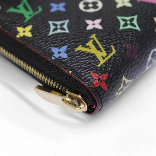 Louis Vuitton Monogram Zippy Coin Purse Multicolor Black Women's Canvas Wallet