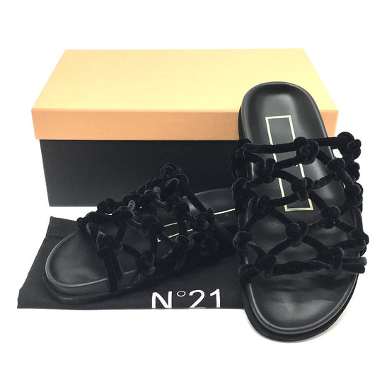 N�‹21 Sandals Rubber, Velvet black N21 Women 36 Used Authentic