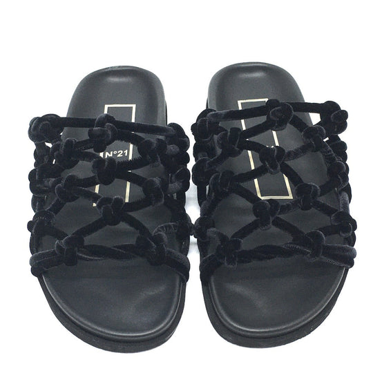 N�‹21 Sandals Rubber, Velvet black N21 Women 36 Used Authentic