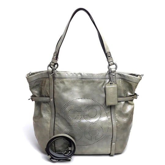 COACH Shoulder Bag 17065 Patent leather Gray type Patent Andy Cinchid Men's Women unisex(Unisex) Used Authentic