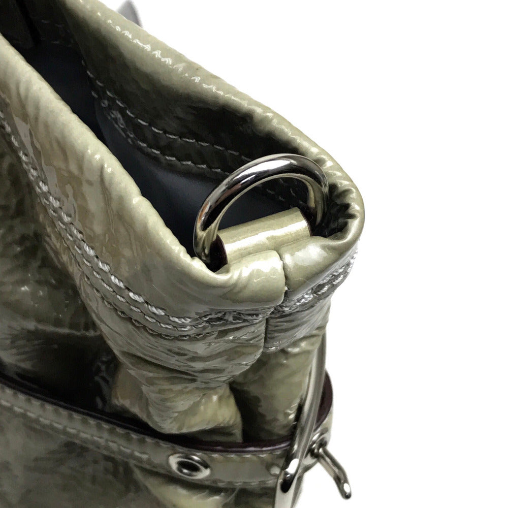 COACH Shoulder Bag 17065 Patent leather Gray type Patent Andy Cinchid Men's Women unisex(Unisex) Used Authentic