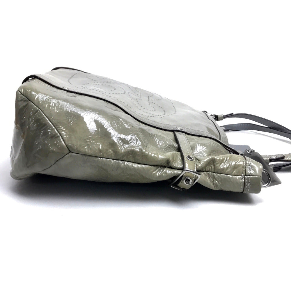 COACH Shoulder Bag 17065 Patent leather Gray type Patent Andy Cinchid Men's Women unisex(Unisex) Used Authentic