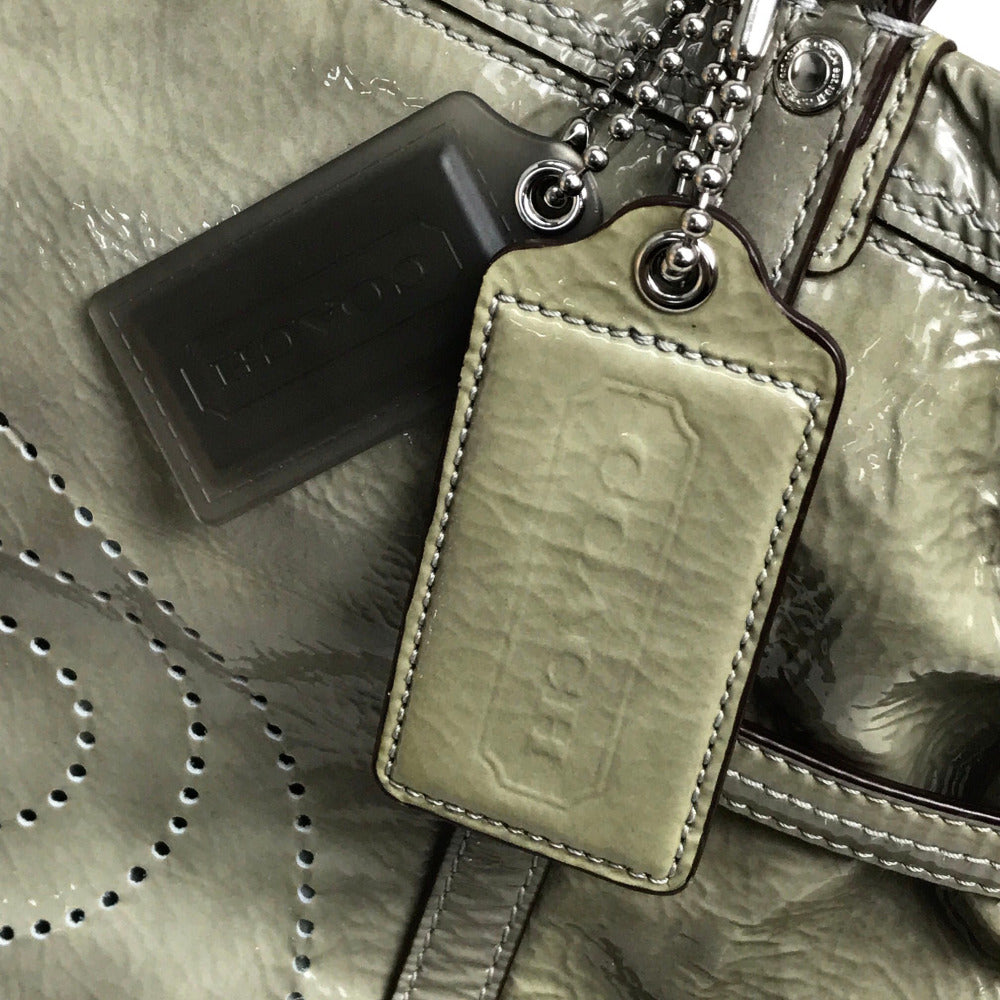 COACH Shoulder Bag 17065 Patent leather Gray type Patent Andy Cinchid Men's Women unisex(Unisex) Used Authentic