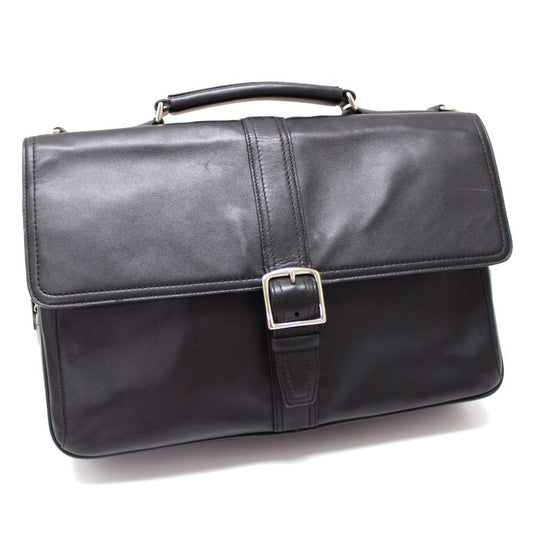 COACH Business bag F70096 leather black mens Used Authentic