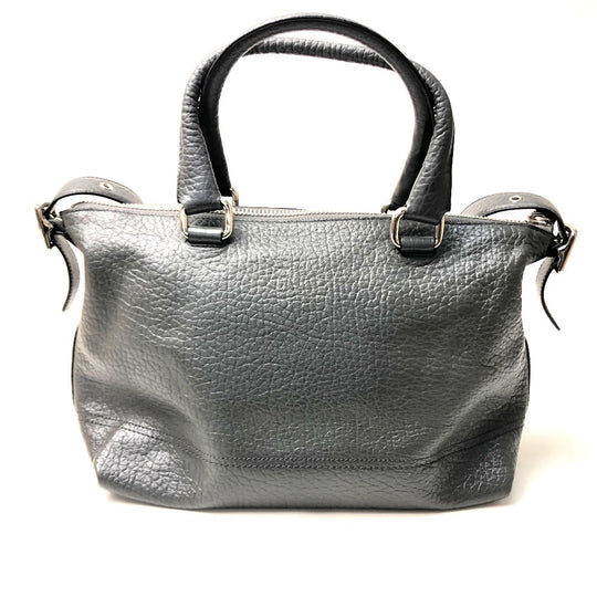 COACH Shoulder Bag 21140 leather gray Textured legacy Satchel Women Used Authentic