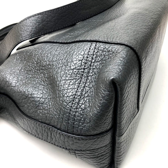 COACH Shoulder Bag 21140 leather gray Textured legacy Satchel Women Used Authentic