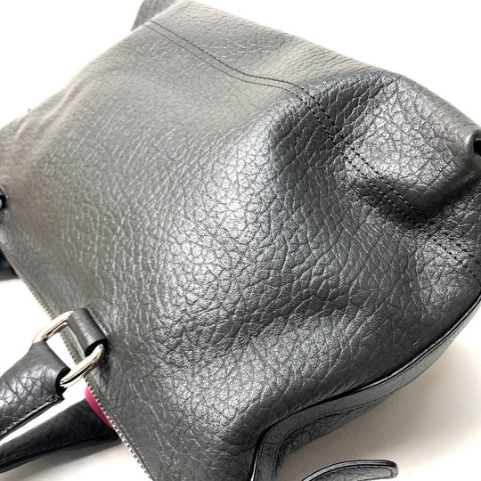 COACH Shoulder Bag 21140 leather gray Textured legacy Satchel Women Used Authentic