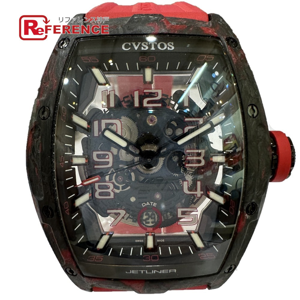 CVSTOS Watches Mechanical Automatic CVT-JET2-SL-RED FGDC carbon black skeleton Challenge Jetliner II black dial mens Used Authentic