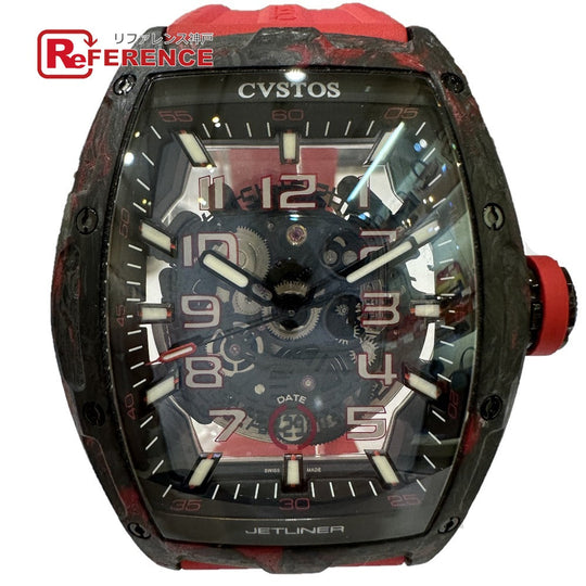 CVSTOS Watches Mechanical Automatic CVT-JET2-SL-RED FGDC carbon black skeleton Challenge Jetliner II black dial mens Used Authentic
