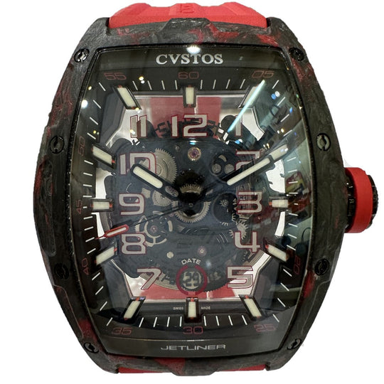 CVSTOS Watches Mechanical Automatic CVT-JET2-SL-RED FGDC carbon black skeleton Challenge Jetliner II black dial mens Used Authentic