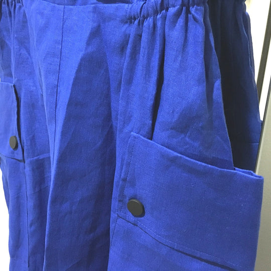 LE CIEL LEU one piece 20S65628 Hemp, linen blue jumper skirt Women 36 Used Authentic