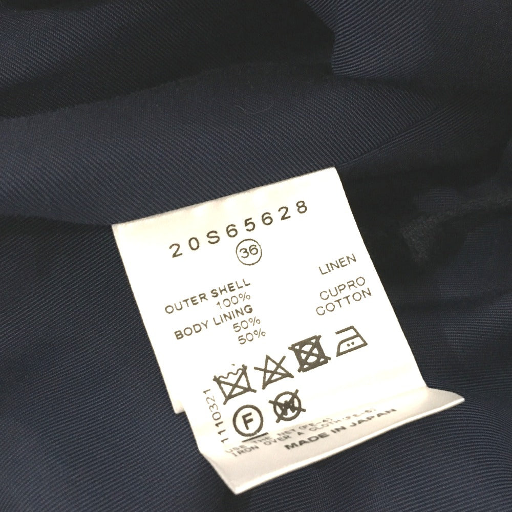 LE CIEL LEU one piece 20S65628 Hemp, linen blue jumper skirt Women 36 Used Authentic