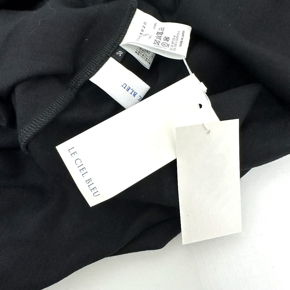 LE CIEL LEU one piece 20A65620 wool black V-neck, 3/4 length Women 36 Used Authentic